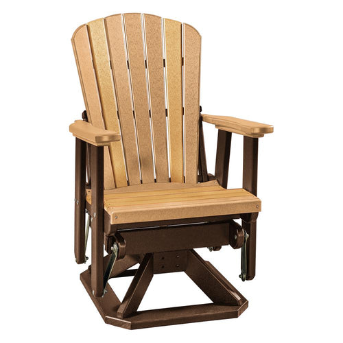 Fan Back Swivel Glider in Cedar and Tudor Brown - American Furniture Classics