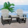 Double Glider with Center Table in Light Gray and Black - American Furniture Classics