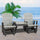 Double Glider with Center Table in Light Gray and Black - American Furniture Classics