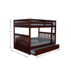 Full over Full Bunk Bed with Twin Sized Trundle - American Furniture Classics