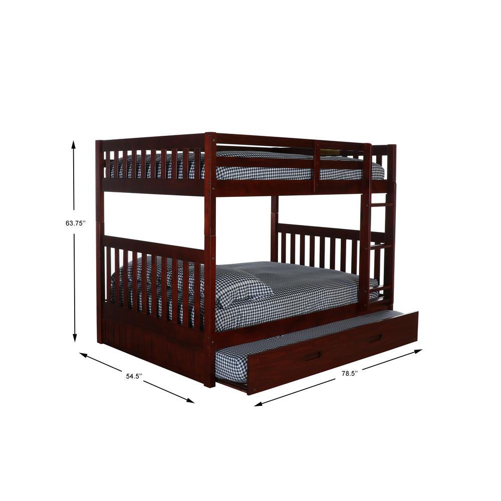 Full over Full Bunk Bed with Twin Sized Trundle - American Furniture Classics