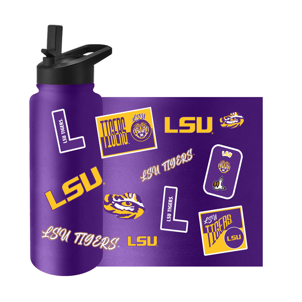 LSU Tigers Quencher Bottle 34oz Stainless Steel Dreamweave - Logo Brands