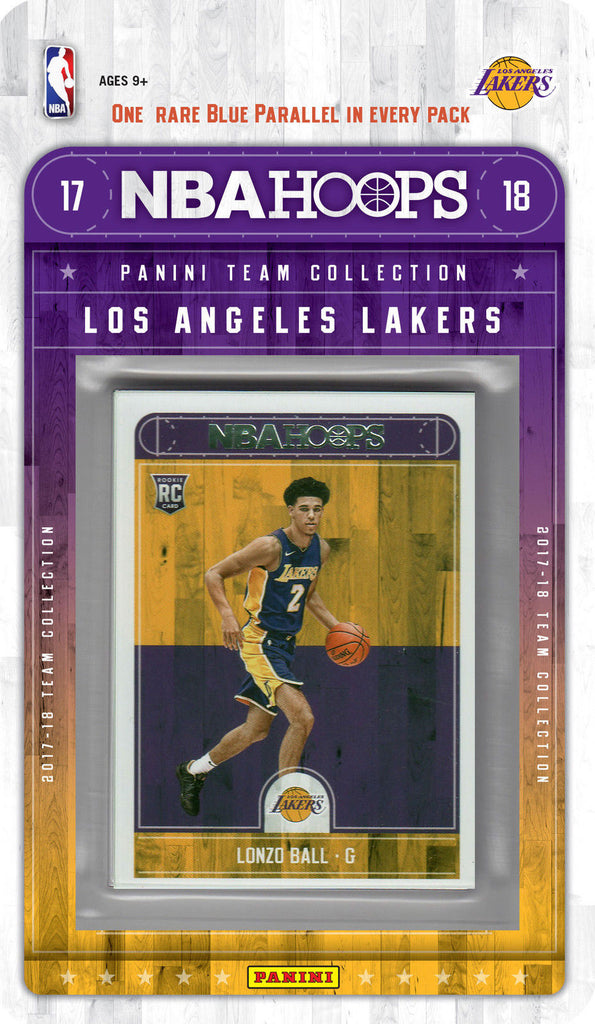 Los Angeles Lakers 2017 2018 Hoops Basketball Factory Sealed 11 Card NBA Licensed Team Set with Lonzo Ball Rookie Card Plus