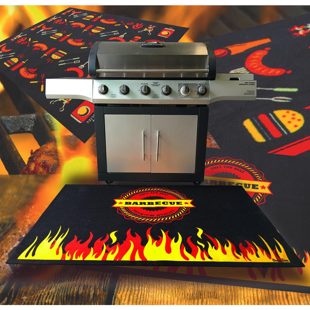 Flame Design Fire Retardant BBQ Mat - 39'' x 60'' - Floortex
