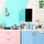 Glacier Teal & Black Plan & Grid Glass Dry Erase Board - 14'' x 14'' - Floortex