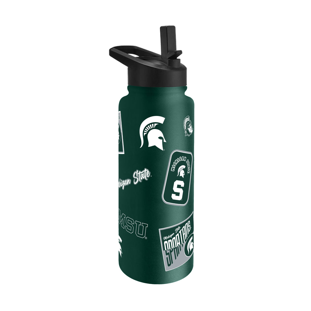 Michigan State Spartans Quencher Bottle 34oz Stainless Steel Dreamweave - Logo Brands