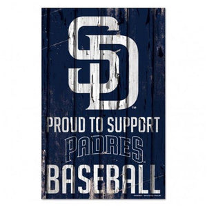 San Diego Padres Sign 11x17 Wood Proud to Support Design - WinCraft