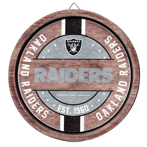 Oakland Raiders Sign Wood Barrel Design - Forever Colllectibles