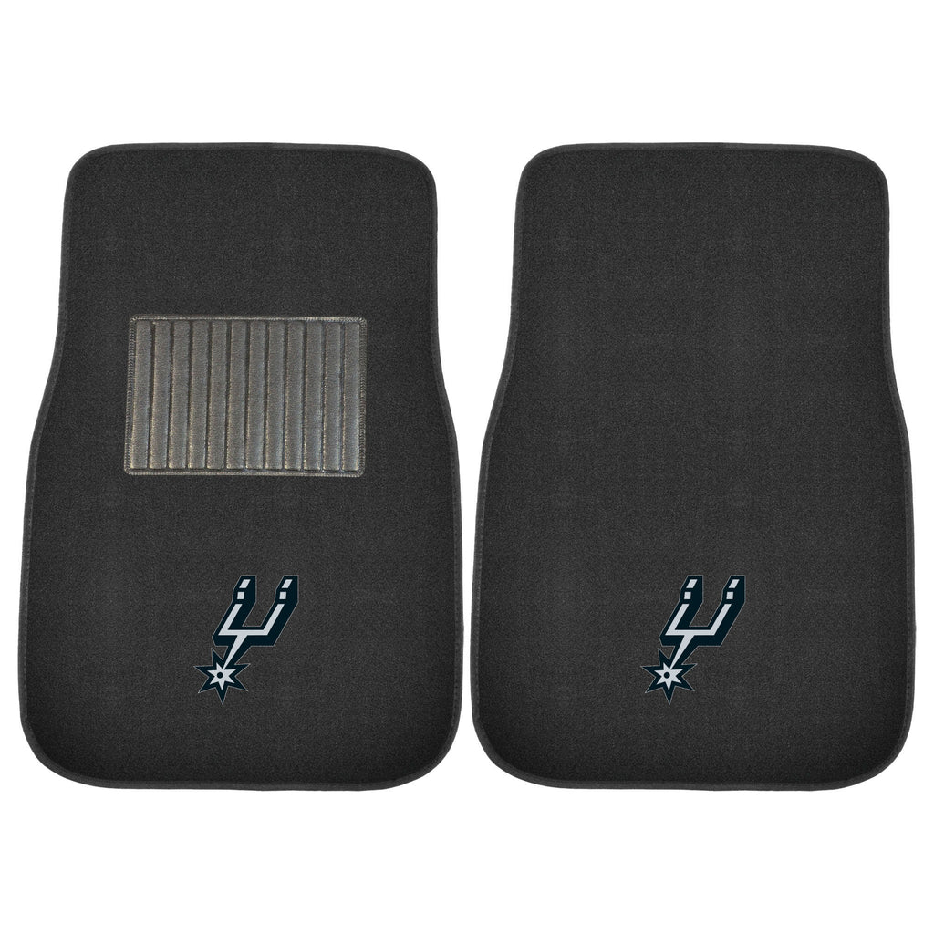 Fanmats - NBA - San Antonio Spurs 2-pc Embroidered Car Mat Set 17''x25.5''