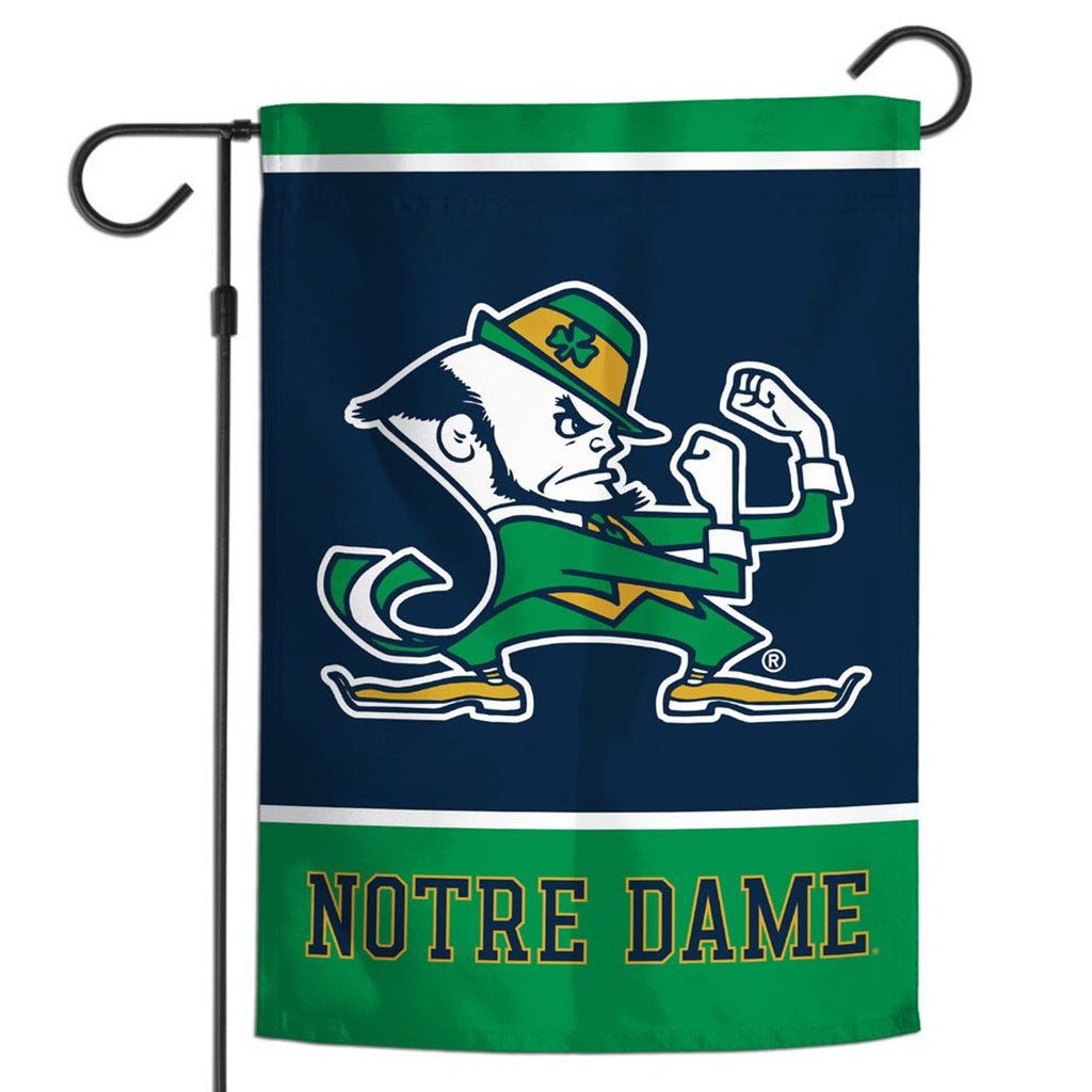 Notre Dame Fighting Irish Flag 12x18 Garden Style 2 Sided Leprechaun Special Order - Wincraft