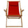 Sling Chair Natural Frame-Red Canvas - Casual Home
