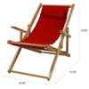 Sling Chair Natural Frame-Red Canvas - Casual Home