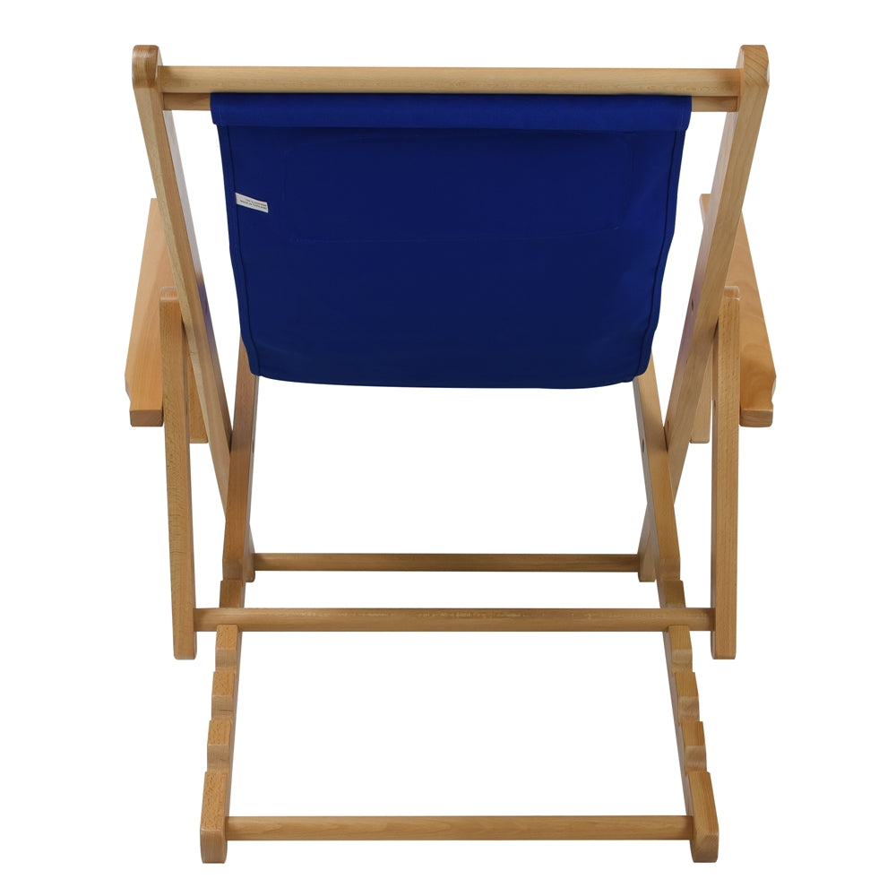 Sling Chair Natural Frame-Royal Blue Canvas - Casual Home