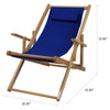Sling Chair Natural Frame-Royal Blue Canvas - Casual Home