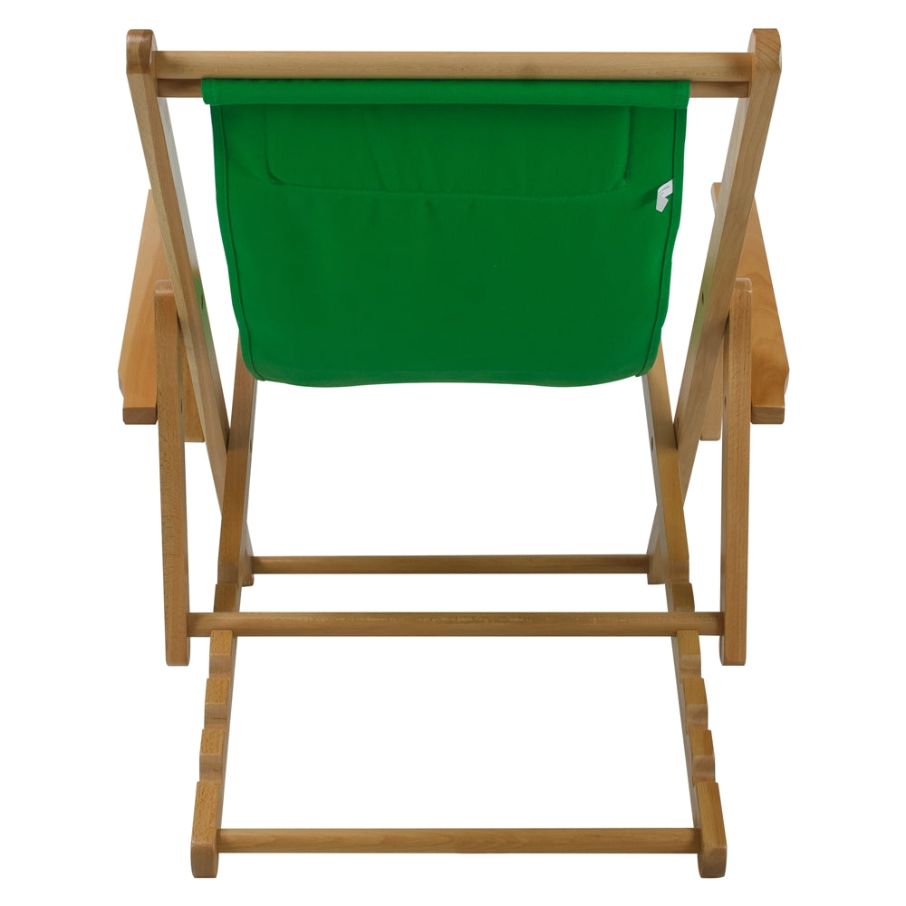 Sling Chair Natural Frame-Green Canvas - Casual Home