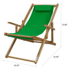 Sling Chair Natural Frame-Green Canvas - Casual Home