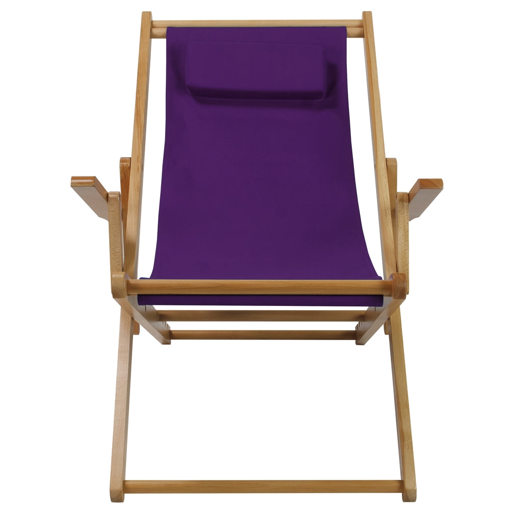 Sling Chair Natural Frame-Purple Canvas - Casual Home