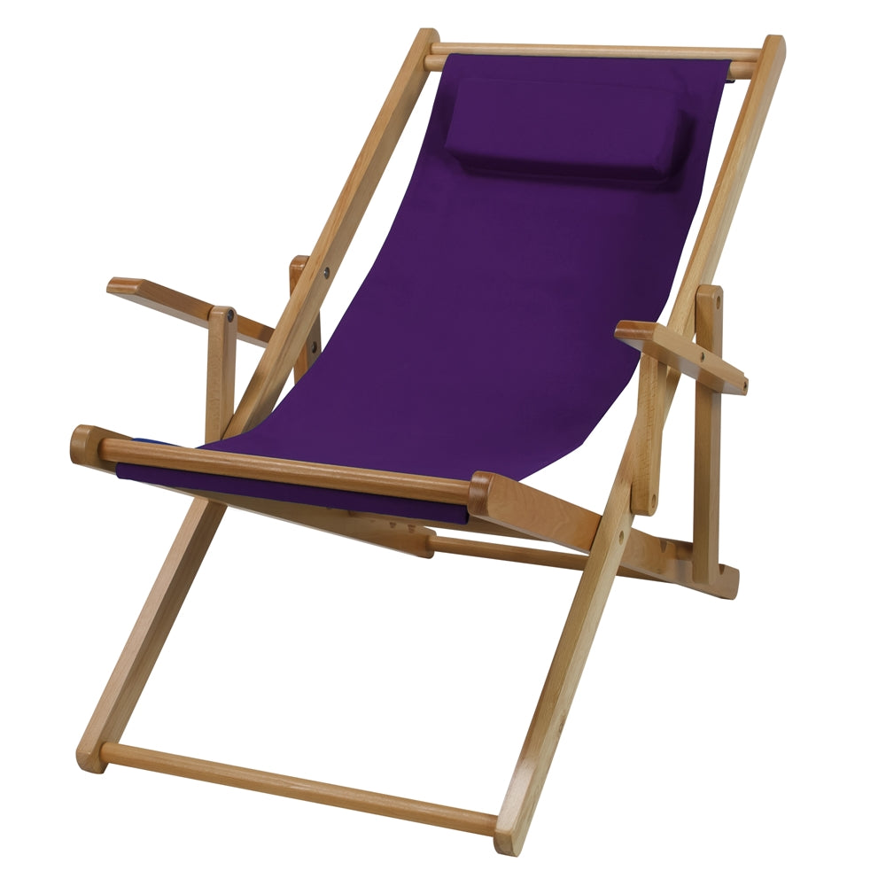 Sling Chair Natural Frame-Purple Canvas - Casual Home