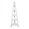 5-Shelf Corner Ladder Bookcase - White - Casual Home