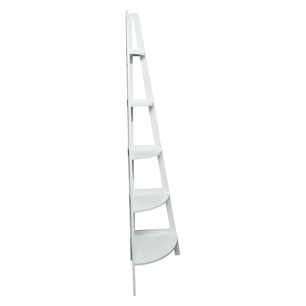 5-Shelf Corner Ladder Bookcase - White - Casual Home