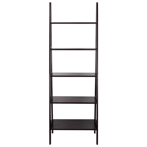 5-Shelf Ladder Bookcase-Espresso - Casual Home