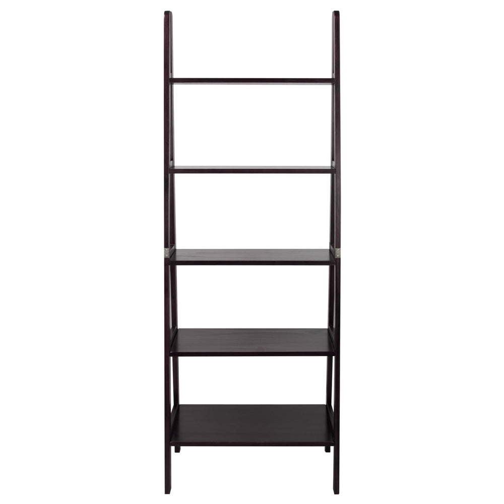 5-Shelf Ladder Bookcase-Espresso - Casual Home