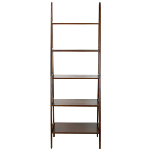 5-Shelf Ladder Bookcase-Warm Brown - Casual Home