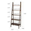 5-Shelf Ladder Bookcase-Warm Brown - Casual Home