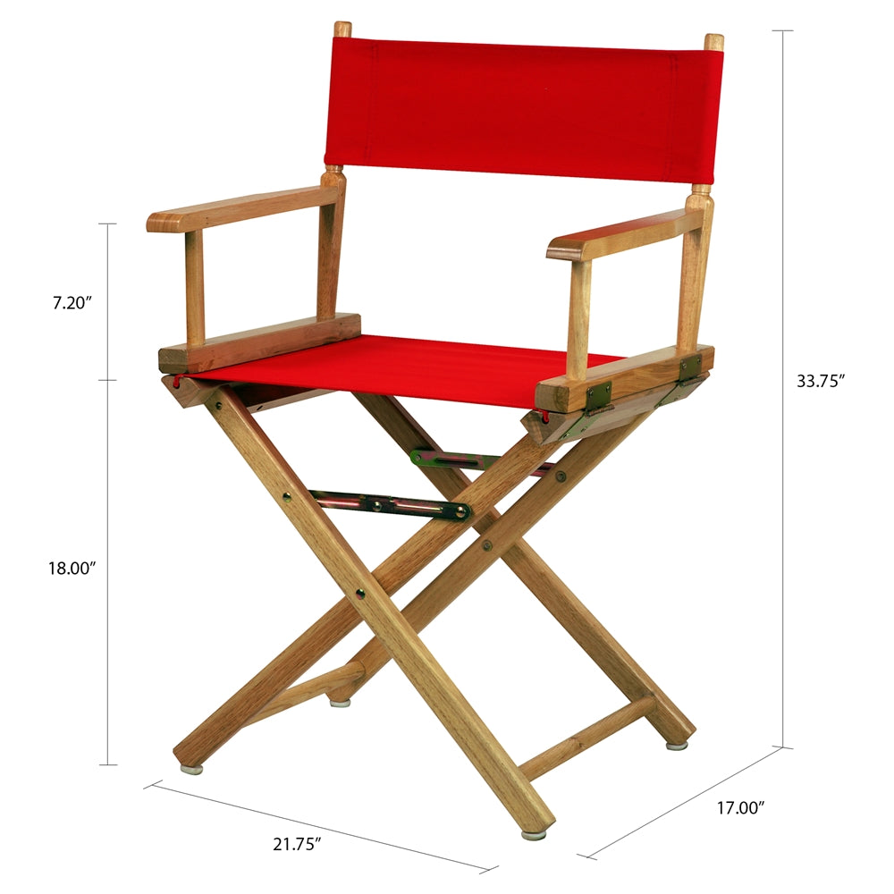 18'' Director's Chair Natural Frame-Red Canvas - Casual Home