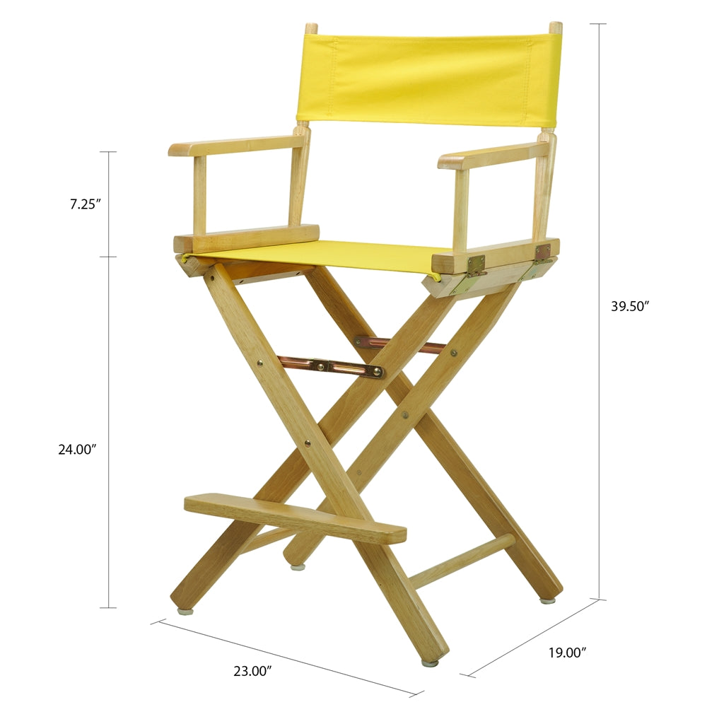 24'' Director's Chair Natural Frame-Yellow Canvas - Casual Home