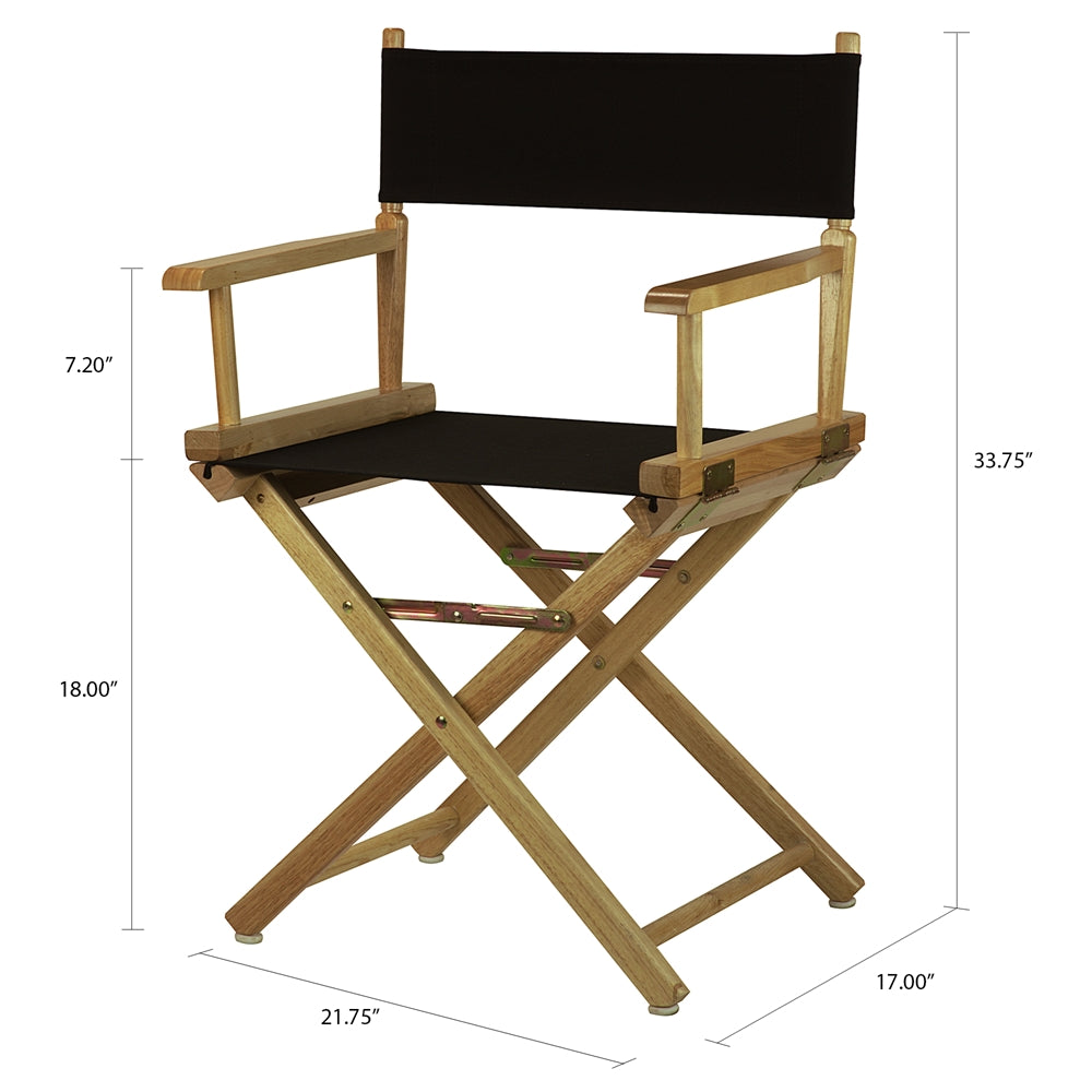 18'' Director's Chair Natural Frame-Black Canvas - Casual Home