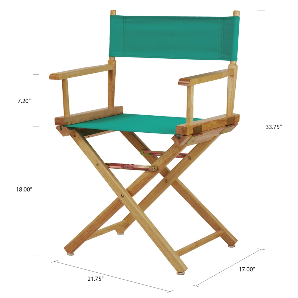 18'' Director's Chair Natural Frame-Teal Canvas - Casual Home