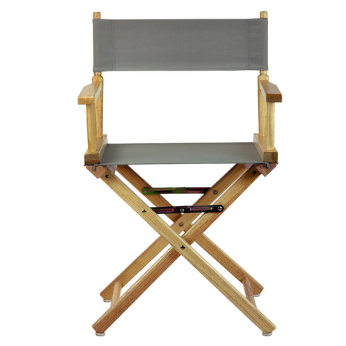 18'' Director's Chair Natural Frame-Gray Canvas - Casual Home