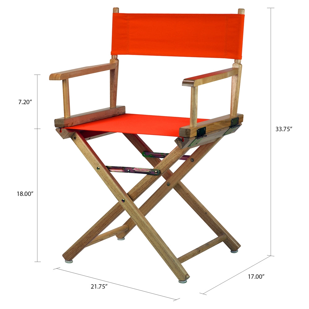 18'' Director's Chair Natural Frame-Orange Canvas - Casual Home