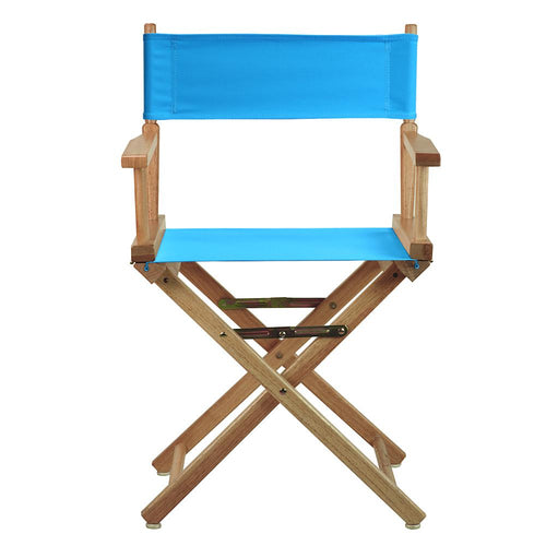 18'' Director's Chair Natural Frame-Turquoise Canvas - Casual Home