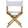 18'' Director's Chair Natural Frame-White Canvas - Casual Home