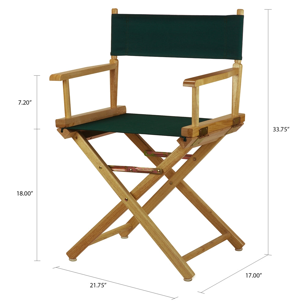 18'' Director's Chair Natural Frame-Hunter Green Canvas - Casual Home
