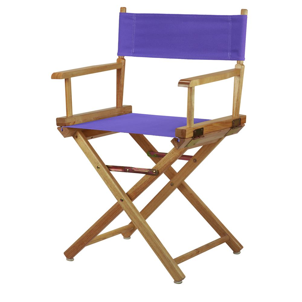 18'' Director's Chair Natural Frame-Purple Canvas - Casual Home