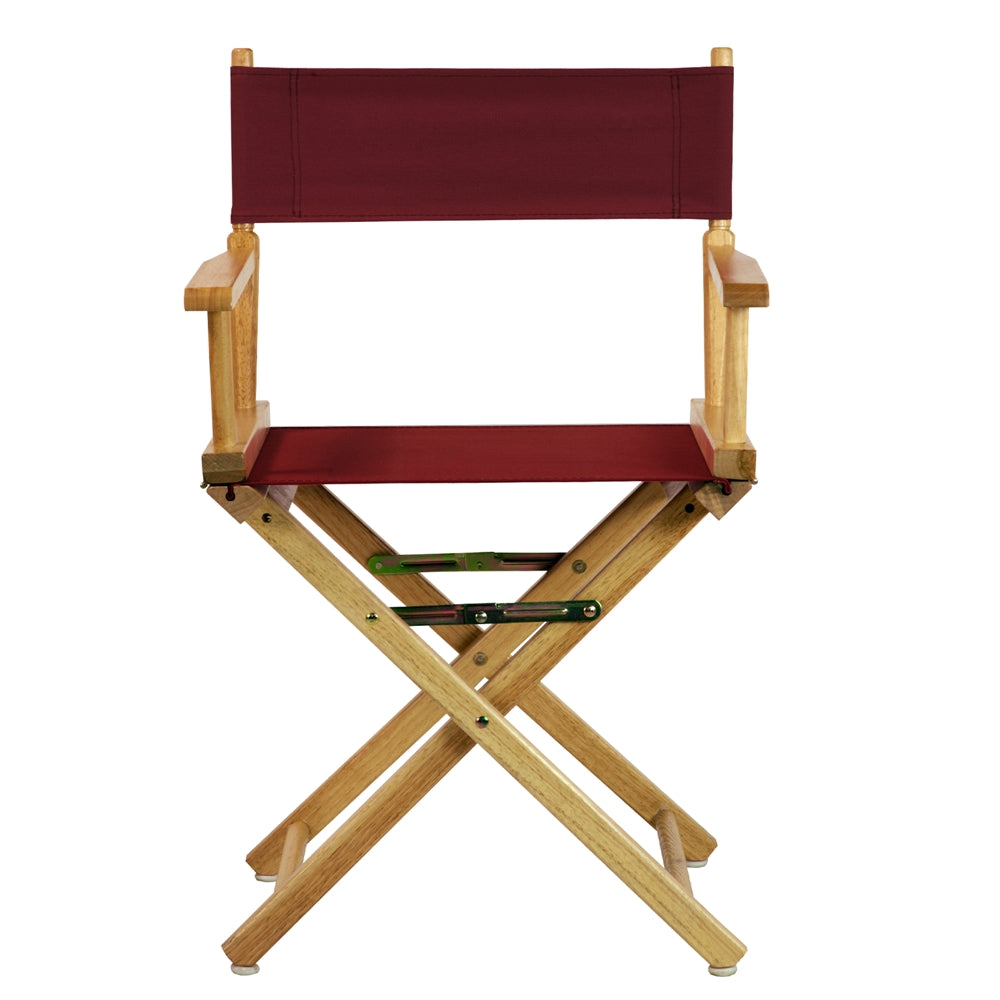 18'' Director's Chair Natural Frame-Burgundy Canvas - Casual Home