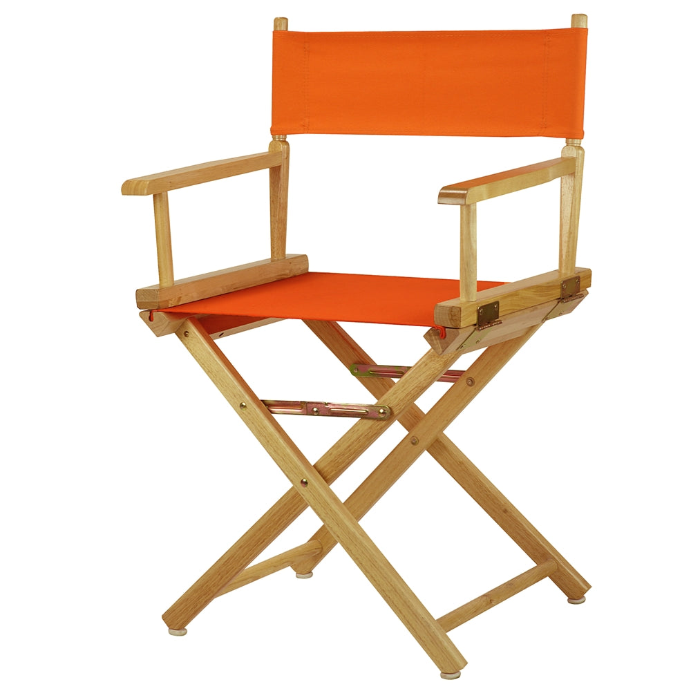 18'' Director's Chair Natural Frame-Tangerine Canvas - Casual Home