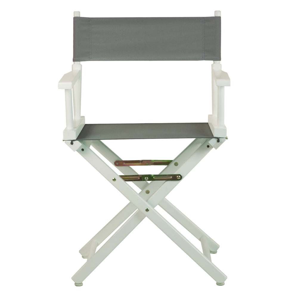 18'' Director's Chair White Frame-Gray Canvas - Casual Home