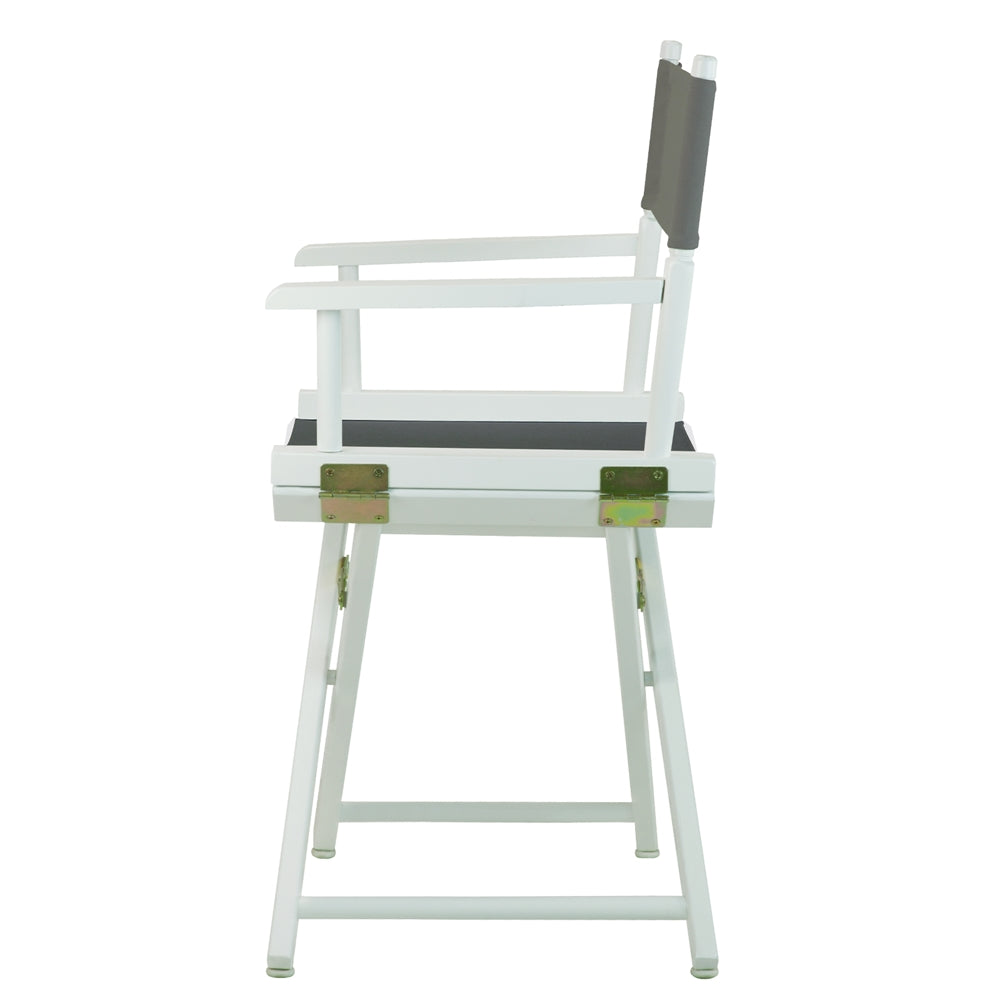 18'' Director's Chair White Frame-Gray Canvas - Casual Home