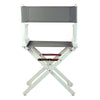 18'' Director's Chair White Frame-Gray Canvas - Casual Home