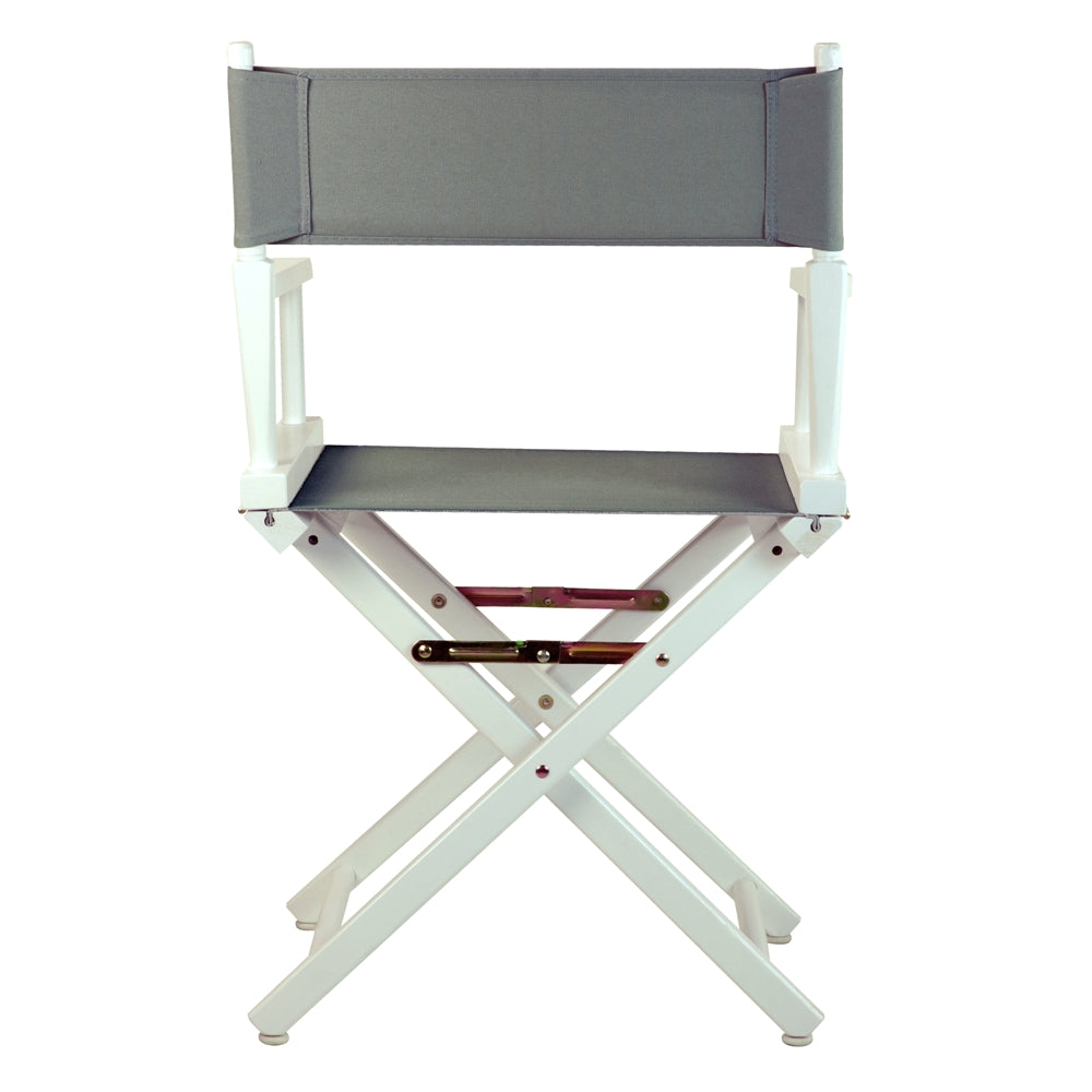 18'' Director's Chair White Frame-Gray Canvas - Casual Home
