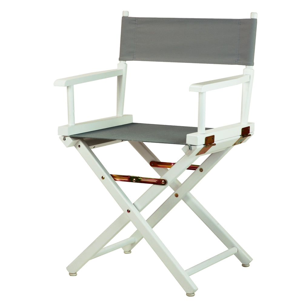 18'' Director's Chair White Frame-Gray Canvas - Casual Home