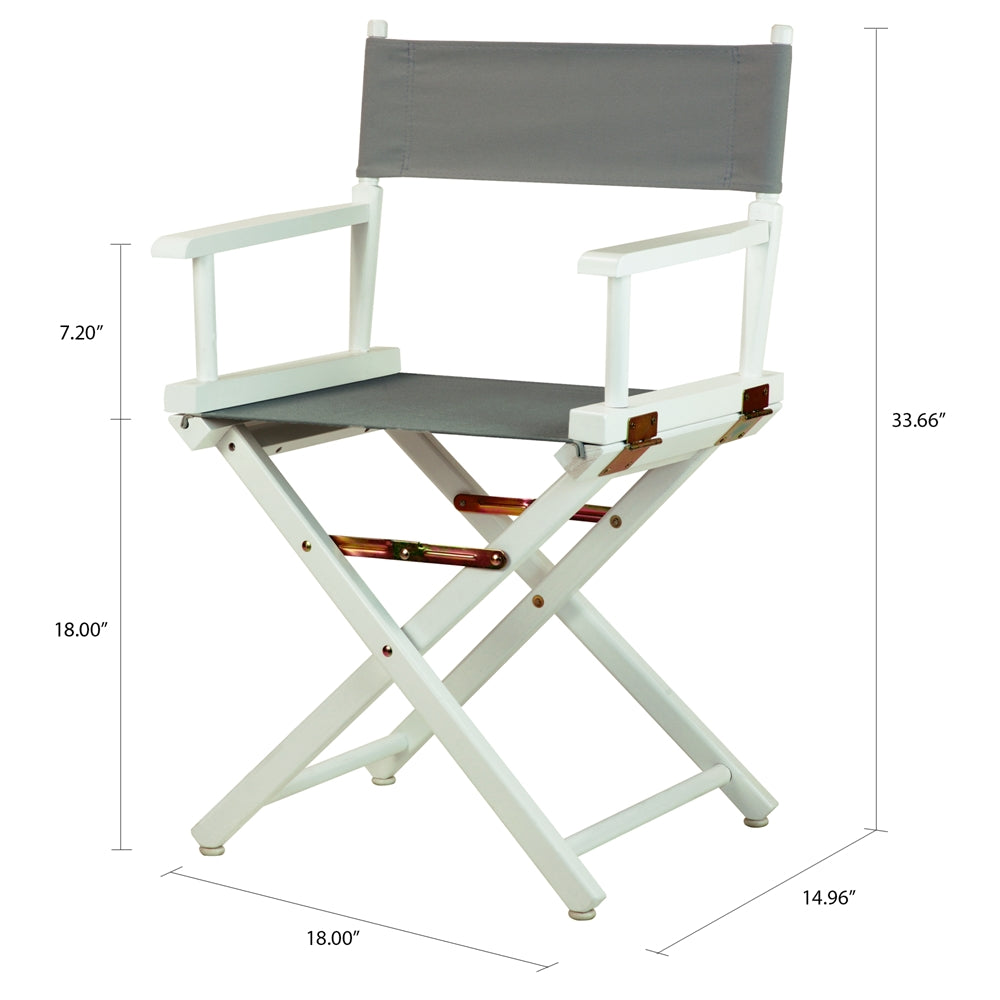 18'' Director's Chair White Frame-Gray Canvas - Casual Home
