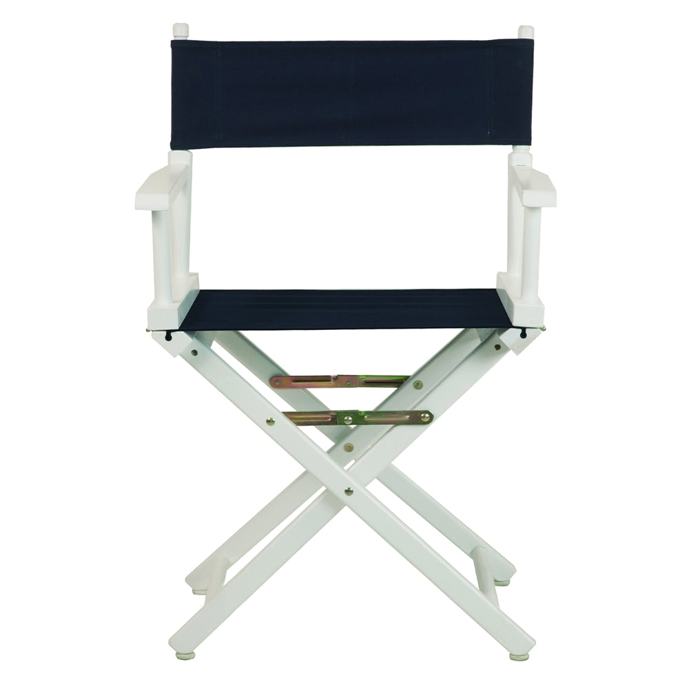 18'' Director's Chair White Frame-Navy Blue Canvas - Casual Home