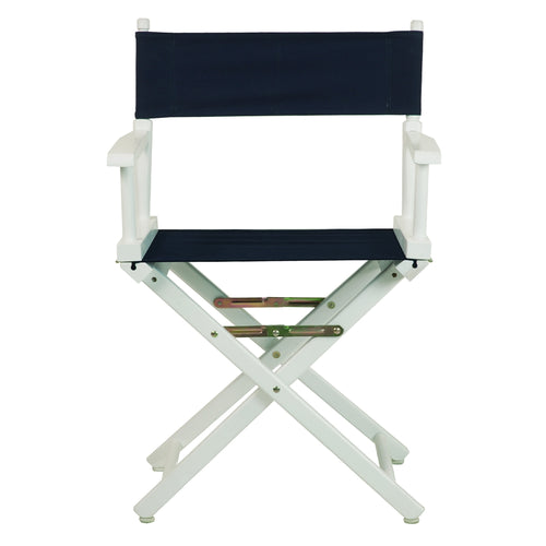 18'' Director's Chair White Frame-Navy Blue Canvas - Casual Home