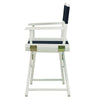 18'' Director's Chair White Frame-Navy Blue Canvas - Casual Home