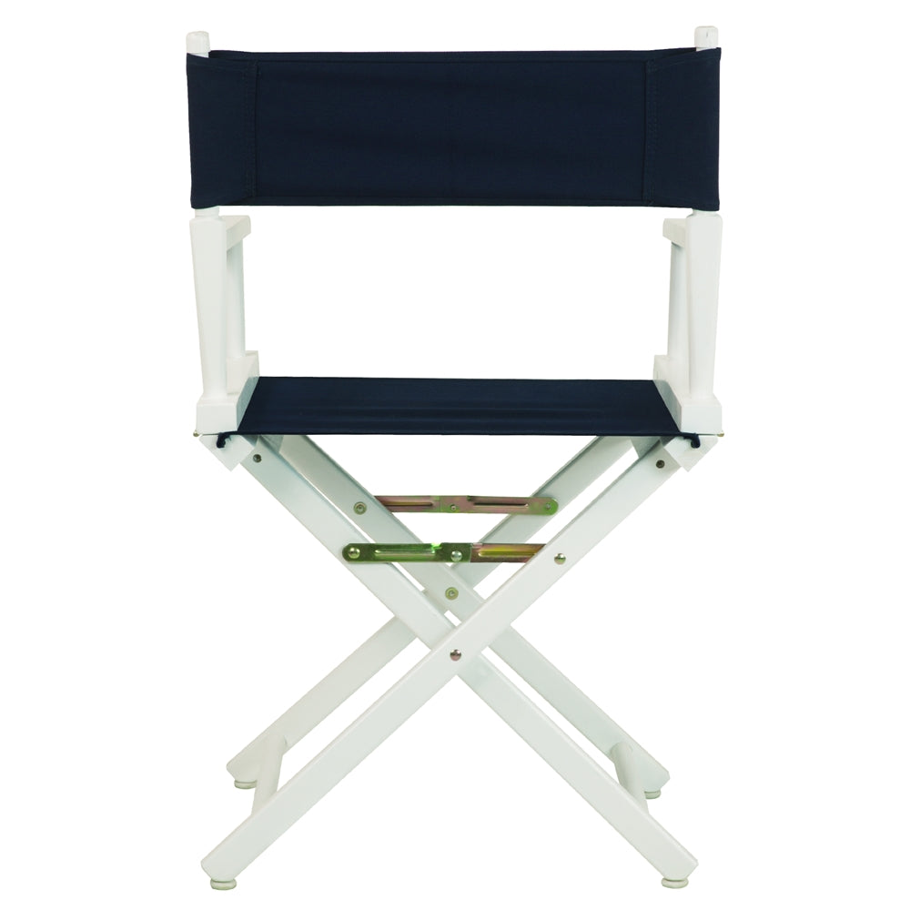 18'' Director's Chair White Frame-Navy Blue Canvas - Casual Home